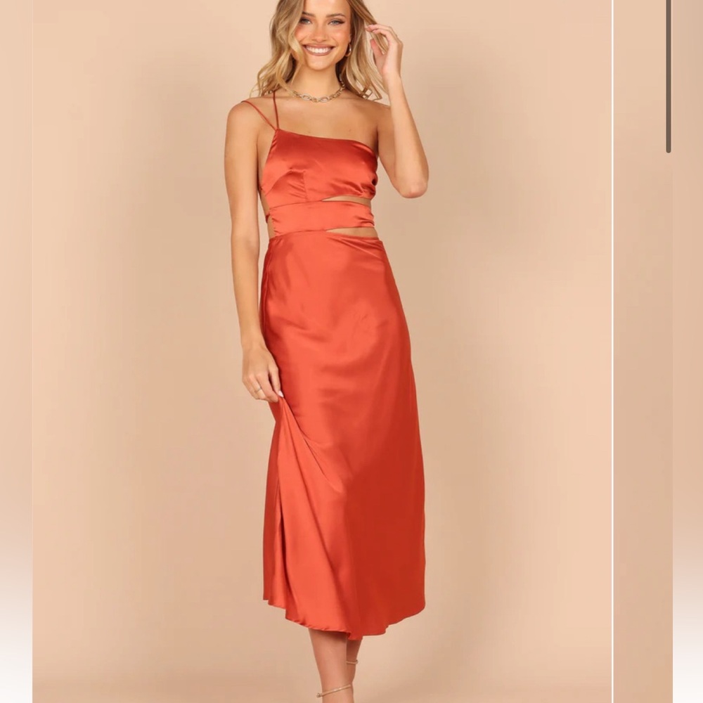 Never worn Forelle One Shoulder Cut Out Midi Dress